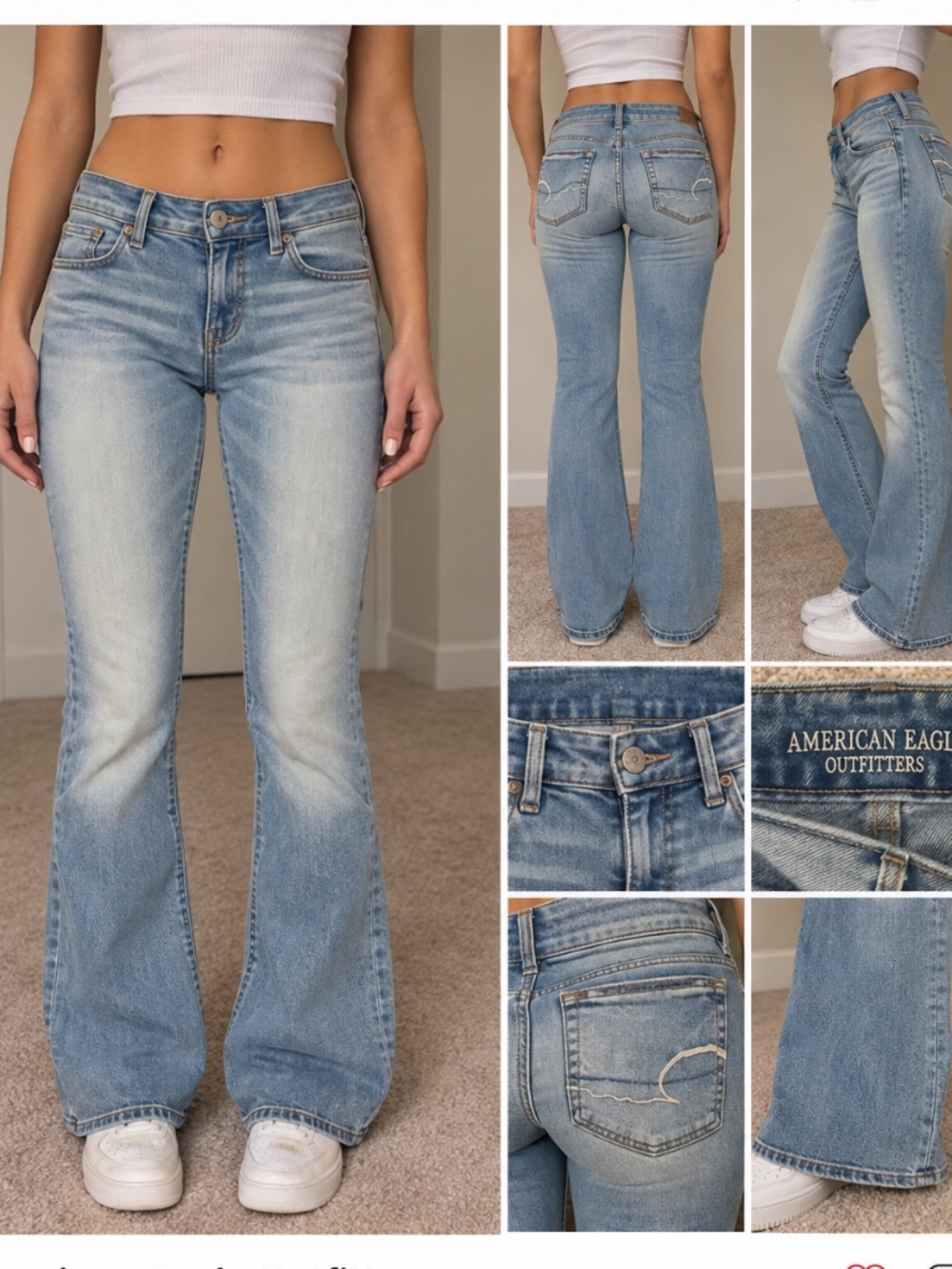 American Eagle Light wash Kick Boot Jeans